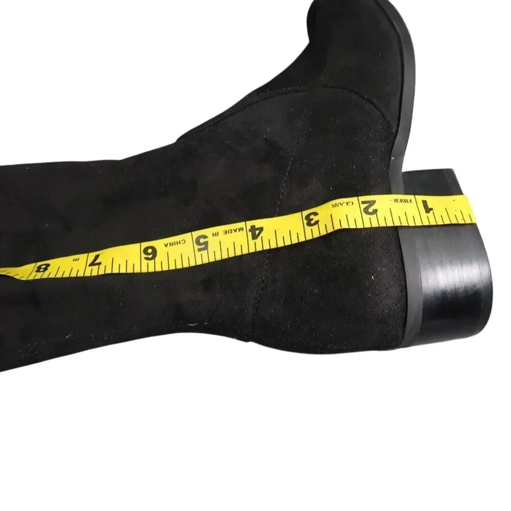 Charles David Shoes Women 7 Boots Fashion Over The Knee Gammon Pull On Tie Black